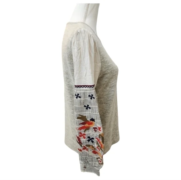 THML Women's Heather Gray Soft Top with Embroidered Arms, Small - Picture 4 of 14